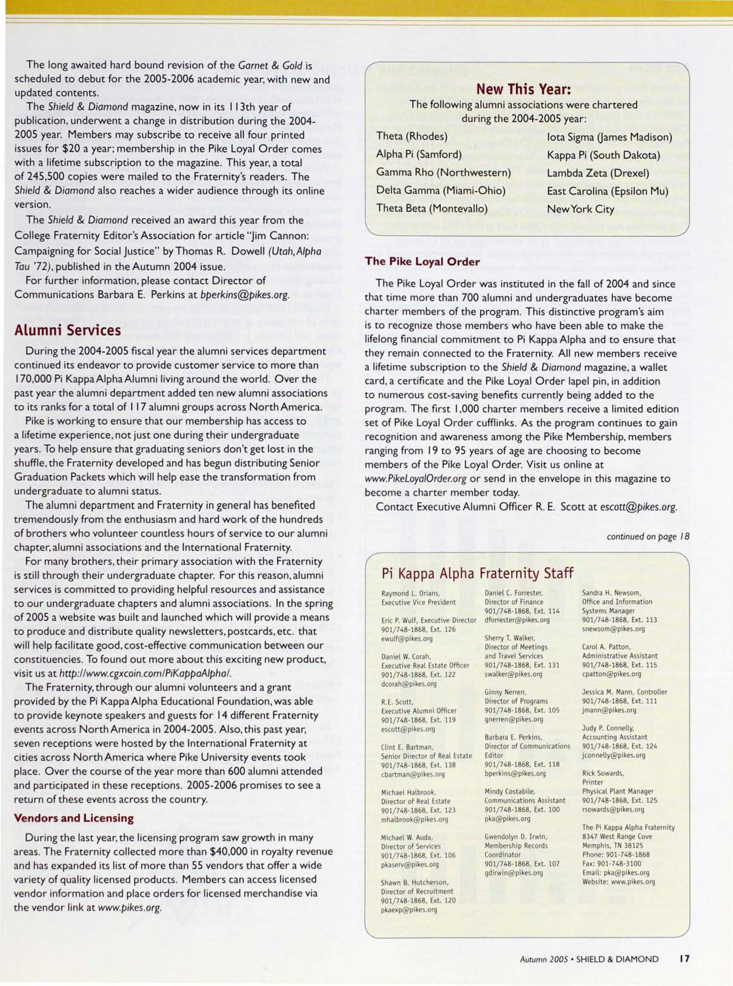 Pi Kappa Alpha Fraternity Staff